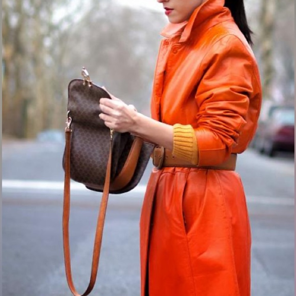 Vintage Red leather Coat